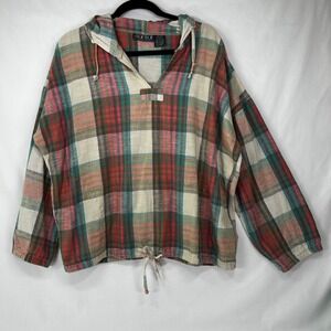 Vintage Paris Sport Club Plaid Hooded Top One Size Fits All